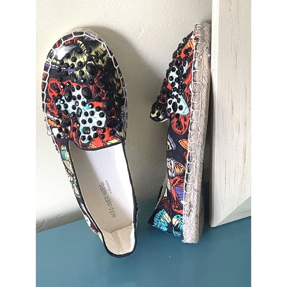 Head Over Heels by Dune Sequins Butterflies Espadrilles Women's Size 8 - Picture 3 of 9